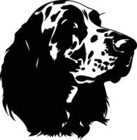 English Setter  silhouette portrait vector