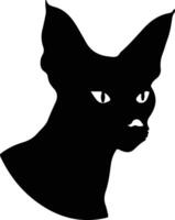 Oriental Shorthair Cat silhouette portrait vector