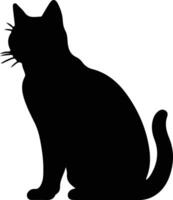 Chartreux Cat  black silhouette vector