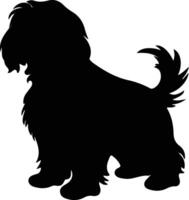 Tibetan Terrier   black silhouette vector