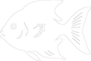 sunfish   outline silhouette vector