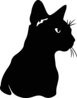 Chausie Cat  silhouette portrait vector