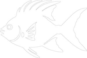 hatchetfish outline silhouette vector