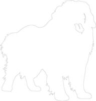 Tibetan Mastiff outline silhouette vector