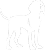 Redbone Coonhound  outline silhouette vector