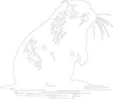 nutria contorno silueta vector