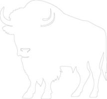 buffalo outline silhouette vector