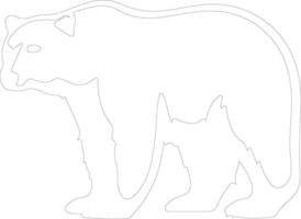 polar bear   outline silhouette vector