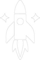 rocket  outline silhouette vector