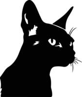 Thai Traditional Siamese Cat  silhouette portrait vector