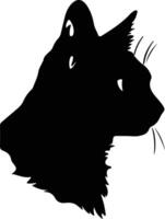 Snowshoe Cat  silhouette portrait vector