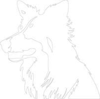 collie outline silhouette vector