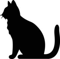 Japanese Bobtail Cat silhouette portrait vector