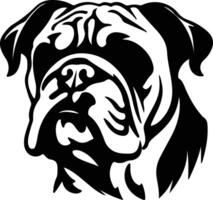 English Bulldog    black silhouette vector