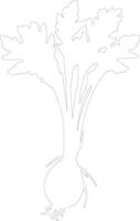 parsnip  outline silhouette vector