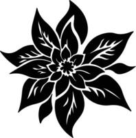 flor de pascua negro silueta vector