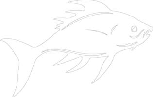 Dinichthys outline silhouette vector