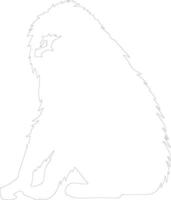 baboon outline silhouette vector