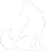 arctic fox outline silhouette vector