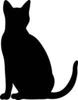 birmano gato negro silueta vector