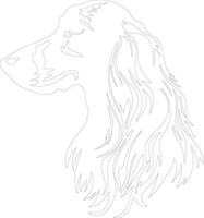 Afghan Hound  outline silhouette vector