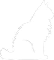 Siberian Cat outline silhouette vector
