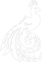 quetzal    outline silhouette vector