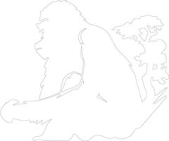 bonobo outline silhouette vector