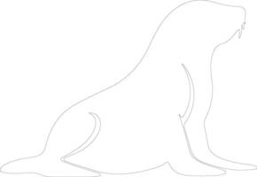 sealion   outline silhouette vector