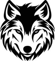 arctic wolf  silhouette portrait vector