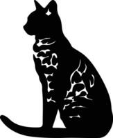 Ocicat Cat  black silhouette vector