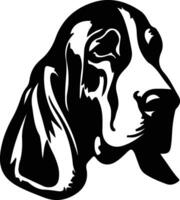 basset hound  silhouette portrait vector