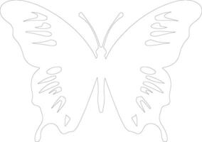 Ulysses butterfly  outline silhouette vector