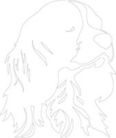 King Charles Spaniel  outline silhouette vector