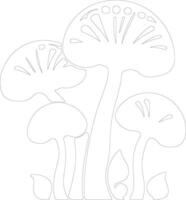 mushroom  outline silhouette vector