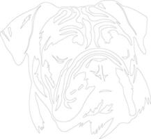 English Bulldog  outline silhouette vector