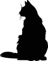 Manx Cat  black silhouette vector