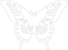 Tigre cola de golondrina mariposa contorno silueta vector