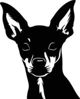 miniatura pinscher silueta retrato vector