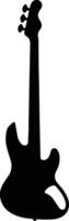 Bass guitar  black silhouette vector