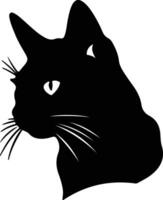 siamés gato negro silueta vector