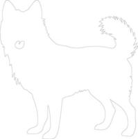 Finnish Spitz  outline silhouette vector