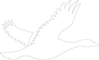 snow goose    outline silhouette vector