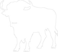 buffalo outline silhouette vector