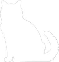 Selkirk Rex Cat outline silhouette vector