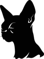 Donskoy Don Sphynx Cat  silhouette portrait vector