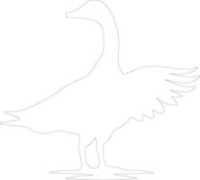 snow goose   outline silhouette vector