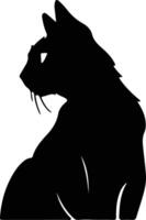 Pixiebob Cat  silhouette portrait vector