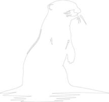 river otter   outline silhouette vector