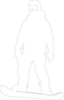 snowboarder  outline silhouette vector